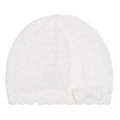 Βαμβακερό καπέλο με κορδέλα για μωρό, λευκό Chicco 254281 