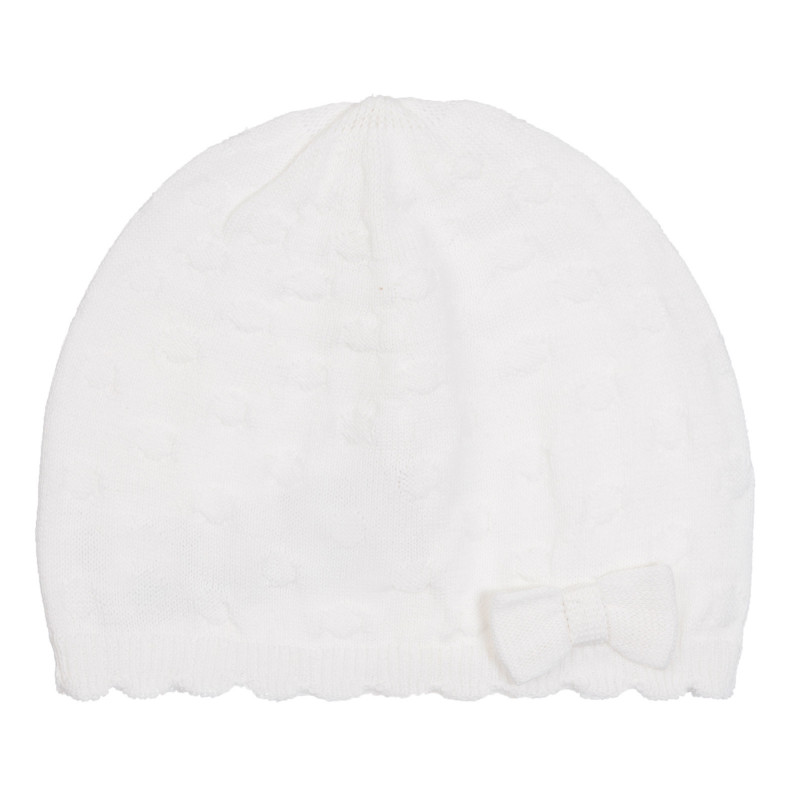 Βαμβακερό καπέλο με κορδέλα για μωρό, λευκό  254281