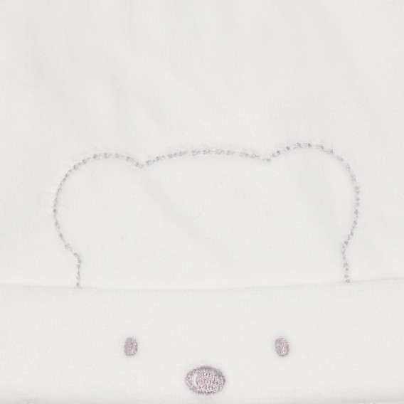 Καπέλο με πομπό και αρκούδα για απλικέ μωρού, λευκό Chicco 254291 2