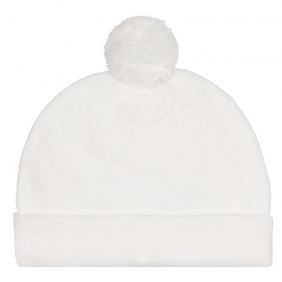 Καπέλο με πομπό και αρκούδα για απλικέ μωρού, λευκό Chicco 254292 3