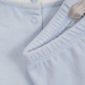 Βρεφικό μπλε σετ Chicco από βαμβακερή μπλούζα και κλειστό παντελόνι με αρκουδάκι και γατάκι Chicco 254502 4