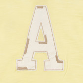 Βαμβακερή μπλούζα με κοντά μανίκια και γιακά για ένα μωρό, κίτρινο Benetton 254528 7