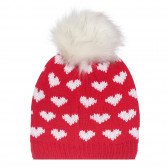 Πλεκτό καπέλο με εκτύπωση καρδιών για μωρό, κόκκινο Chicco 254565 