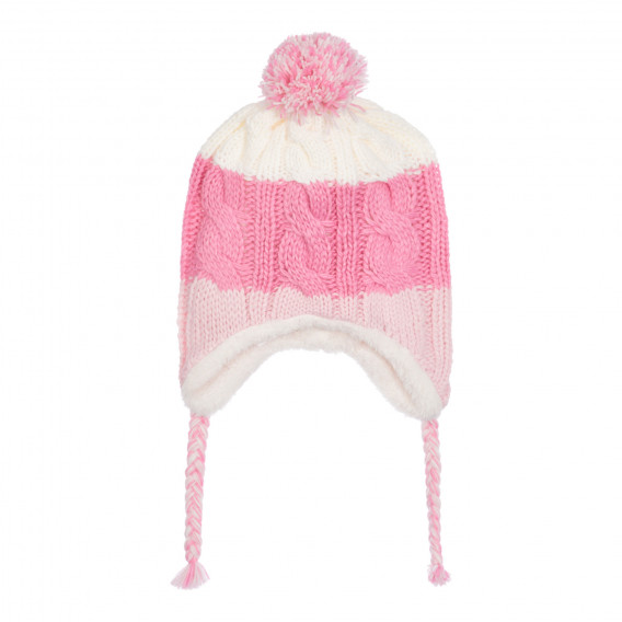 Πλεκτό καπέλο με πομπό για μωρό, ροζ Chicco 254645 