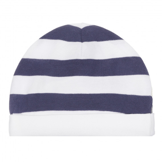Βαμβακερό καπέλο σε λευκές και μπλε ρίγες με απλικέ για μωρό Chicco 254669 2