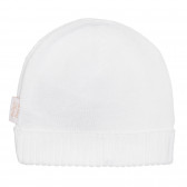 Βαμβακερό πλεκτό καπέλο με στρίφωμα για μωρό, λευκό Chicco 254698 3