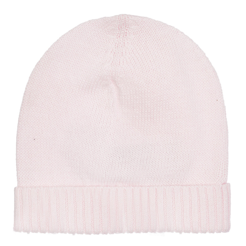 Βαμβακερό πλεκτό καπέλο με στρίφωμα για μωρό, ανοιχτό ροζ  254699