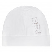 Βαμβακερό καπέλο με απλικέ αρκούδα, λευκό Chicco 254708 