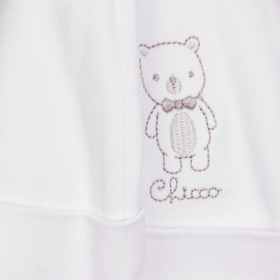 Βαμβακερό καπέλο με απλικέ αρκούδα, λευκό Chicco 254709 2