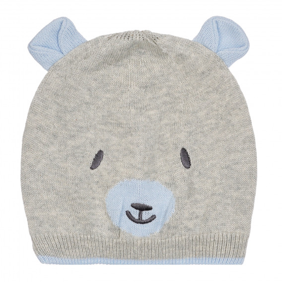 Βαμβακερό καπέλο με εφαρμογή αρκούδας για μωρό, γκρι Chicco 254762 