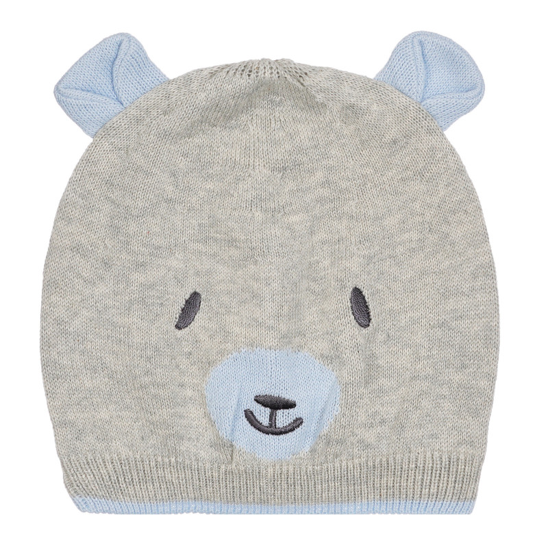 Βαμβακερό καπέλο με εφαρμογή αρκούδας για μωρό, γκρι  254762