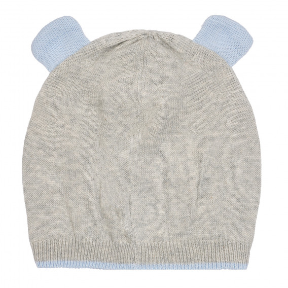 Βαμβακερό καπέλο με εφαρμογή αρκούδας για μωρό, γκρι Chicco 254764 3