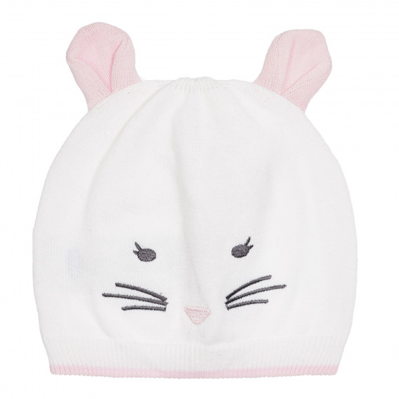 Βαμβακερό καπέλο με απλικέ γατάκι, λευκό Chicco 254765 