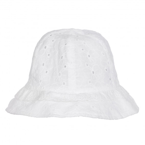 Βαμβακερό καπέλο με κεντημένα λουλούδια, λευκό Chicco 254861 
