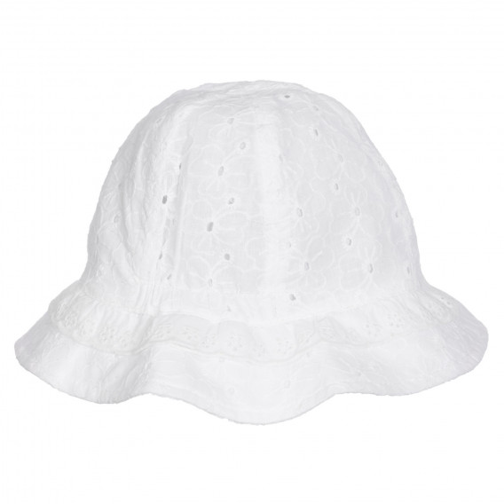 Βαμβακερό καπέλο με κεντημένα λουλούδια, λευκό Chicco 254863 3