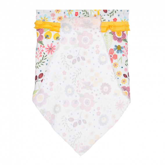 Μαντήλι βαμβακερό κεφάλι με floral print και κίτρινες μπούκλες για μωρό, λευκό Chicco 254903 3