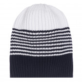 Βαμβακερό καπέλο σε λευκές και σκούρες μπλε ρίγες Chicco 254957 