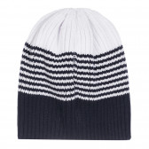 Βαμβακερό καπέλο σε λευκές και σκούρες μπλε ρίγες Chicco 254958 2