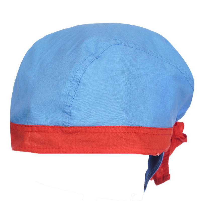 Βαμβακερό καπέλο με εκτύπωση και κόκκινες πινελιές, μπλε  254967