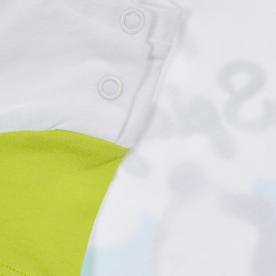 Βαμβακερό σετ μπλουζάκι και βρεφικό σορτσάκι σε λευκό και πράσινο χρώμα Chicco 254979 4
