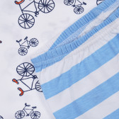 Βαμβακερό σετ μπλουζάκι και σορτς σε λευκό και μπλε χρώμα για μωρό Chicco 255087 3