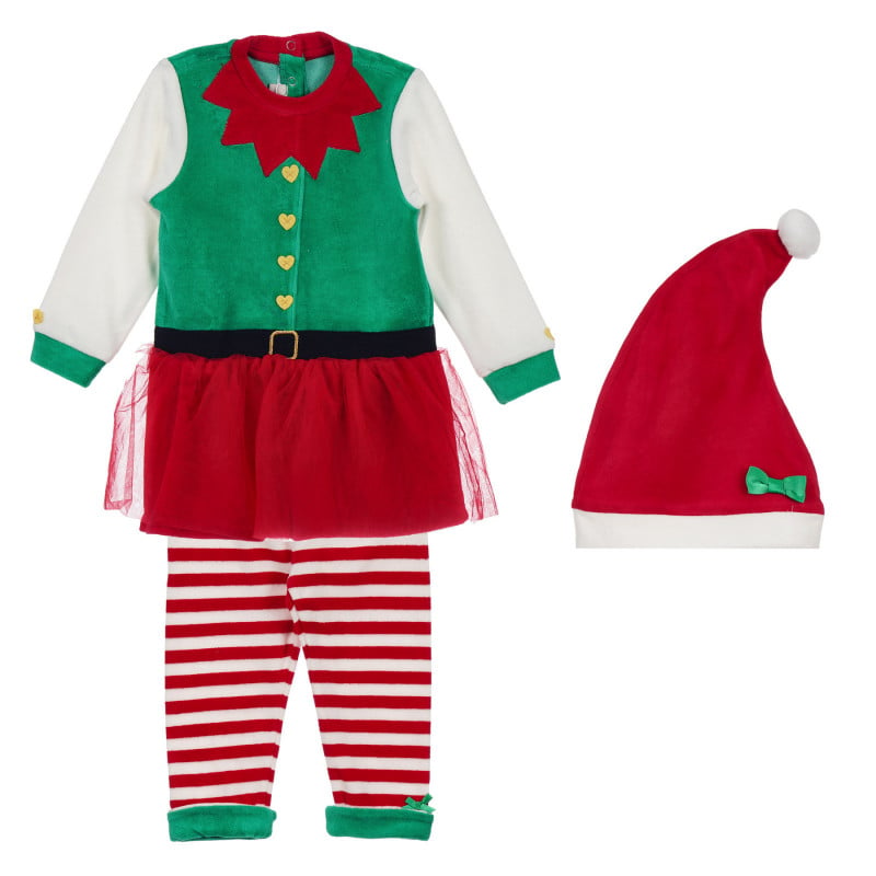 Χριστουγεννιάτικη στολή ξωτικού για κοριτσάκι, πολύχρωμη  255156