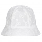 Βαμβακερό καπέλο με floral print και κορδέλα για μωρό, λευκό Chicco 255333 