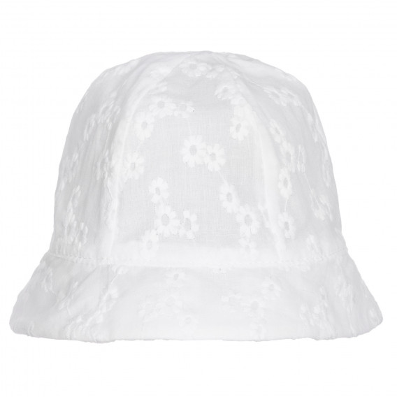 Βαμβακερό καπέλο με floral print και κορδέλα για μωρό, λευκό Chicco 255333 