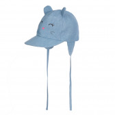 Βαμβακερό τζιν καπέλο με εκτύπωση μωρό γατάκι, μπλε Chicco 255371 