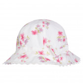 Βαμβακερό καπέλο με floral print, σε λευκό χρώμα Chicco 255410 
