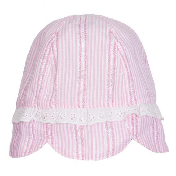 Βαμβακερό καπέλο σε λευκές και ροζ ρίγες Chicco 255422 
