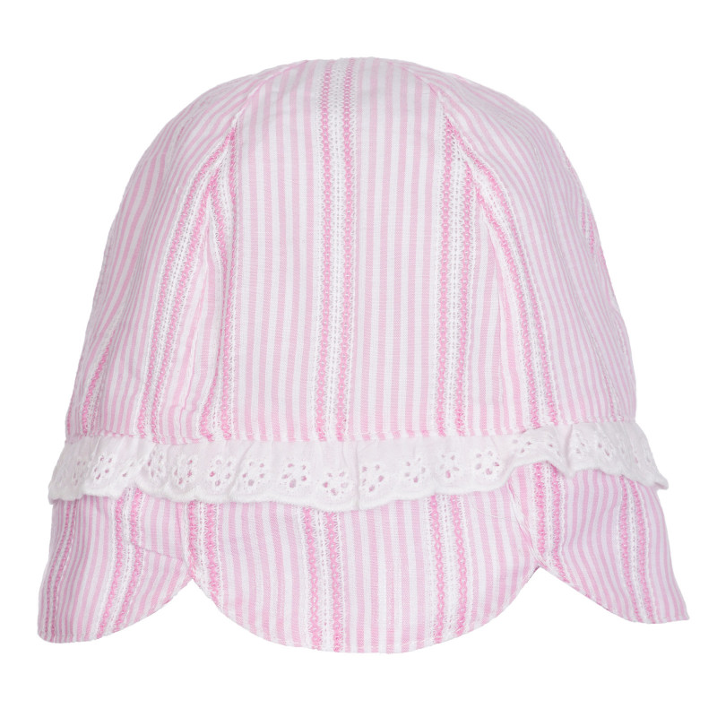 Βαμβακερό καπέλο σε λευκές και ροζ ρίγες  255422