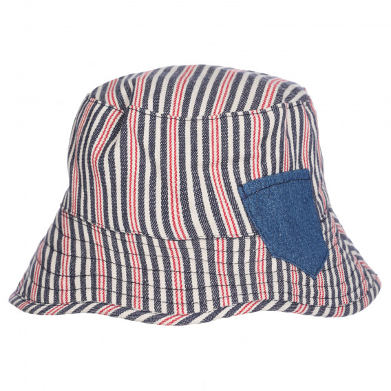 Ριγέ βαμβακερό καπέλο με απλικέ τσέπη, πολύχρωμο Chicco 255428 