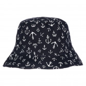 Βαμβακερό καπέλο διπλής όψης με εκτύπωση άγκυρας για μωρό, σκούρο μπλε Chicco 255433 3