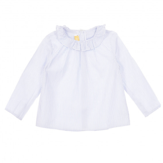 Βαμβακερή ριγέ μπλούζα Chicco με βολάν σε λευκό και μπλε Chicco 255543 