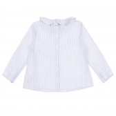 Βαμβακερή ριγέ μπλούζα Chicco με βολάν σε λευκό και μπλε Chicco 255545 4