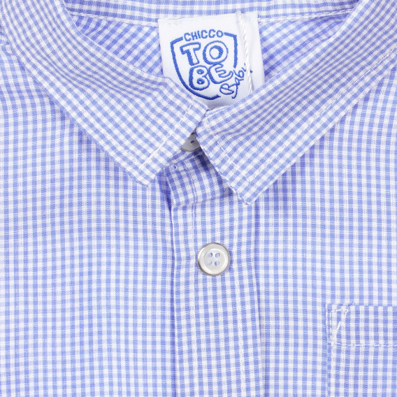 Βαμβακερό καρό πουκάμισο Chicco σε μπλε και λευκό για μωρό Chicco 255628 2
