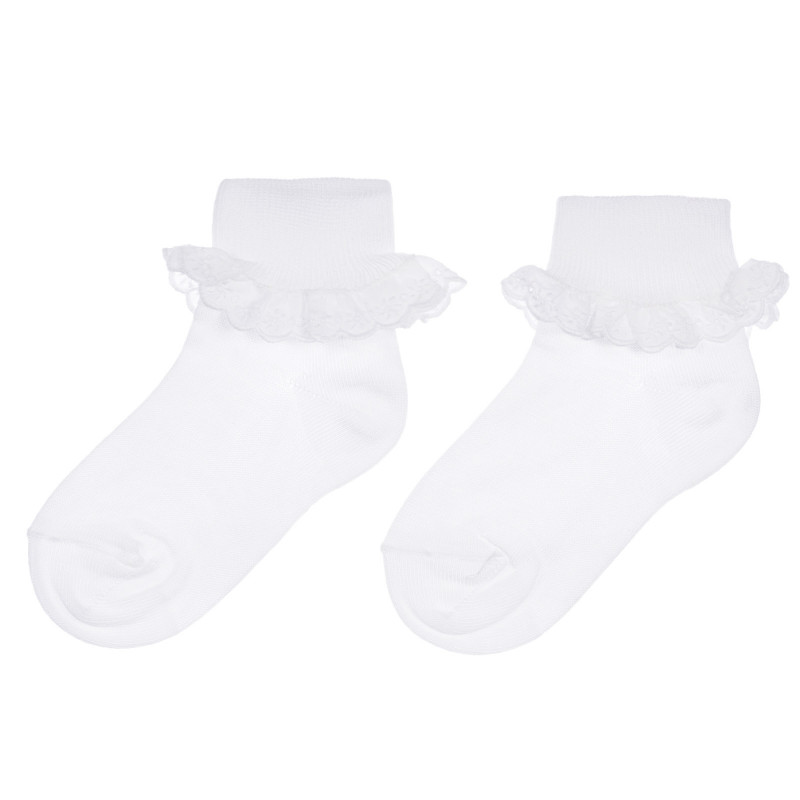 Κάλτσες με δαντέλα, σε λευκό χρώμα  255884