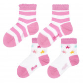 Σετ δύο ζευγάρια βρεφικές κάλτσες σε λευκό και ροζ χρώμα Chicco 255886 