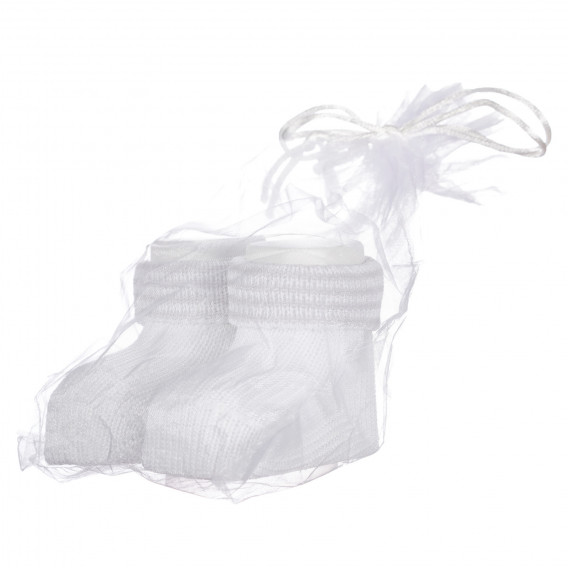 Πλεκτές κάλτσες για μωρό, σε λευκό χρώμα Chicco 255890 