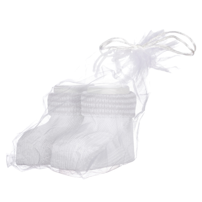 Πλεκτές κάλτσες για μωρό, σε λευκό χρώμα  255890