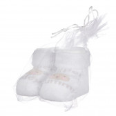 Πλεκτές κάλτσες MOMMY AND DADDY για μωρό, σε λευκό χρώμα Chicco 255896 