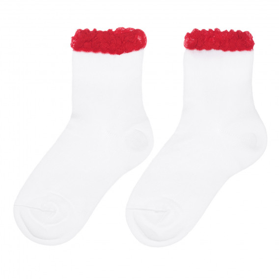 Κάλτσες με κόκκινη προφορά, λευκές Chicco 255902 