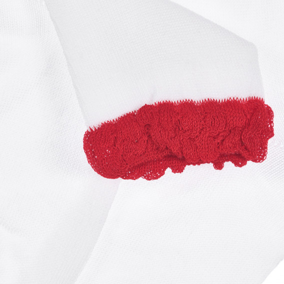 Κάλτσες με κόκκινη προφορά, λευκές Chicco 255903 2