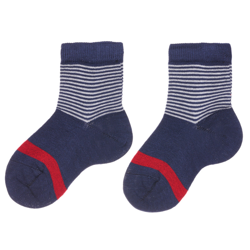 Κάλτσες με κόκκινες ρίγες για μωρό, μπλε  255906