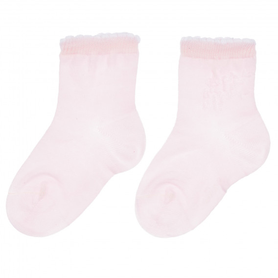 Σετ δύο ζευγάρια βρεφικές κάλτσες σε ροζ και λευκό. Chicco 255923 2