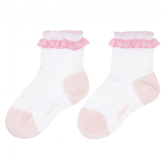 Σετ δύο ζευγάρια βρεφικές κάλτσες σε ροζ και λευκό. Chicco 255925 4