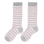 Σετ από τρία ζευγάρια βρεφικές κάλτσες σε ροζ και γκρι χρώμα Chicco 255936 5