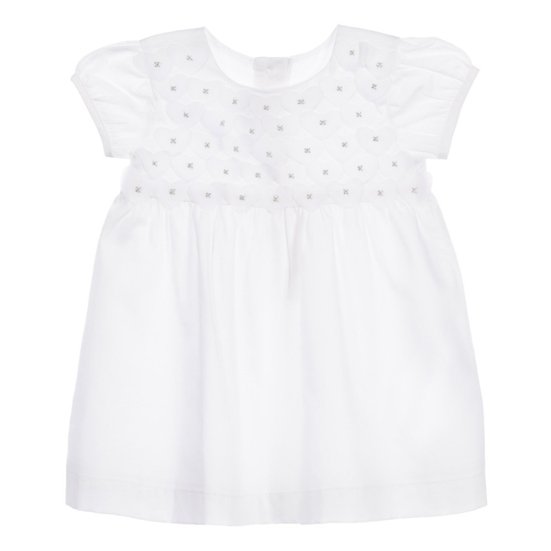 Βαμβακερό φόρεμα με καρδιές για μωρό, λευκό  256056