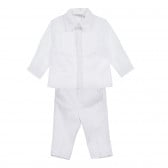Βαμβακερό σετ πουκάμισο και βρεφικό παντελόνι, λευκό Chicco 256061 